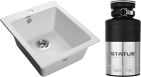 Комплект Мойка GranFest Practik GF P-505 иней + Измельчитель Status ECO 75