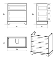Тумба под раковину без столешницы Misty Ларго 80 напольная, матовая белая