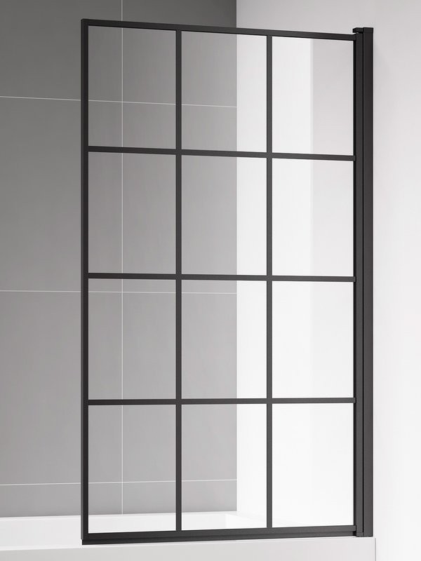 Шторка на ванну AQUAme AQM2858-R 80х140, профиль черный матовый