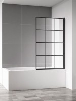 Шторка на ванну AQUAme AQM2858-R 80х140, профиль черный матовый
