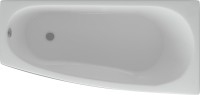Акриловая ванна AQUATEK Пандора PAN160-0000054 R 160x75 см, угловая, правая, пристенная, белая, асимметричная, с каркасом, со сливом-переливом