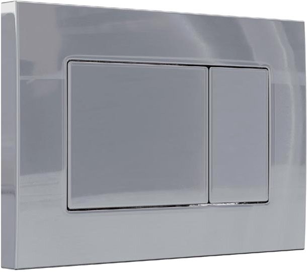 Комплект Berges Atom Quattro S Rimless крышка-сиденье с микролифтом, кнопка смыва глянцевый хром