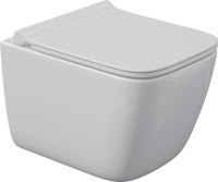 Комплект Berges Atom Quattro S Rimless крышка-сиденье с микролифтом, кнопка смыва глянцевый хром