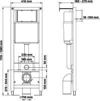 Комплект Berges Atom Quattro S Rimless крышка-сиденье с микролифтом, кнопка смыва глянцевый хром
