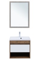 Тумба под раковину Aquanet Тренд 60 дуб рустикальный/белый сатин