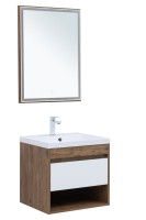 Тумба под раковину Aquanet Тренд 60 дуб рустикальный/белый сатин