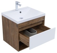 Тумба под раковину Aquanet Тренд 60 дуб рустикальный/белый сатин