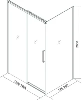 Душевой уголок Veconi Premium Trento PTC-SP-40B 140x80, профиль черный матовый, стекло прозрачное