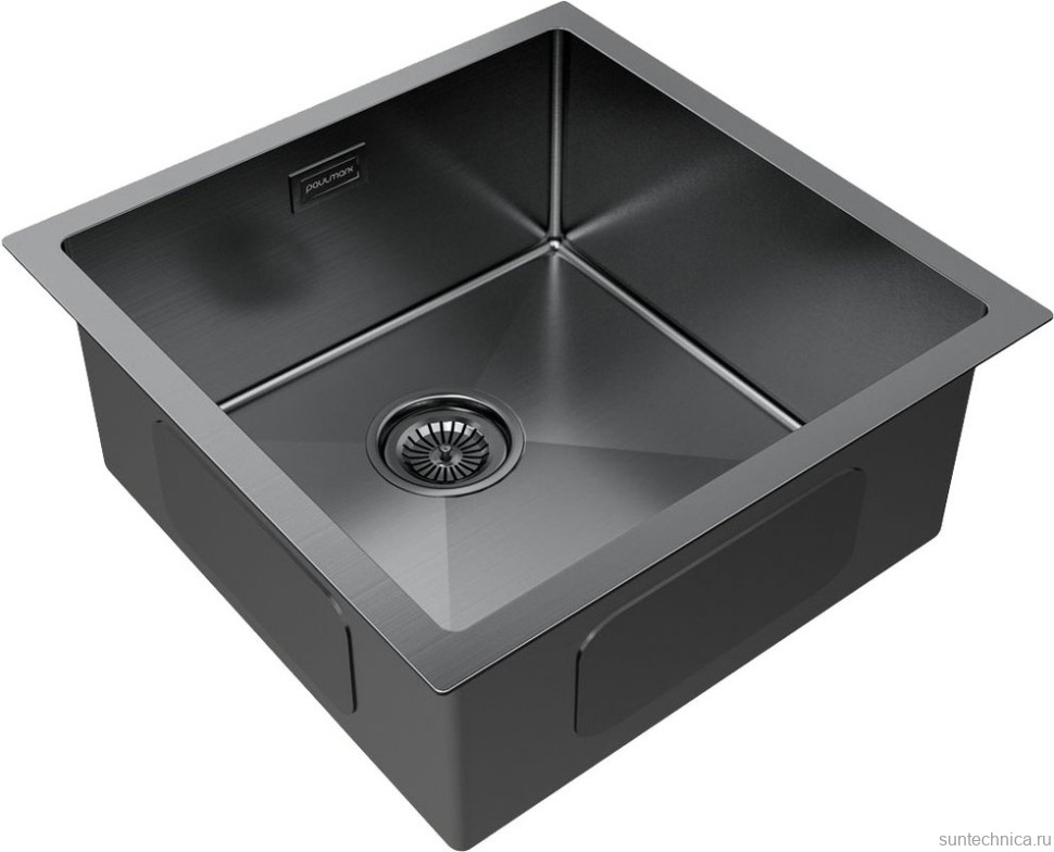 Комплект Мойка Paulmark Gerberg PM254444-GM вороненая сталь + Смеситель Grohe Minta 3291800E хром
