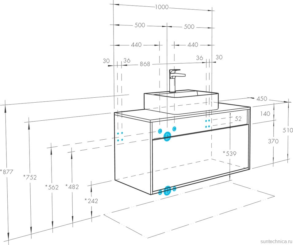 Тумба с раковиной AQUATON Лофт Урбан 100, раковина Mila 35