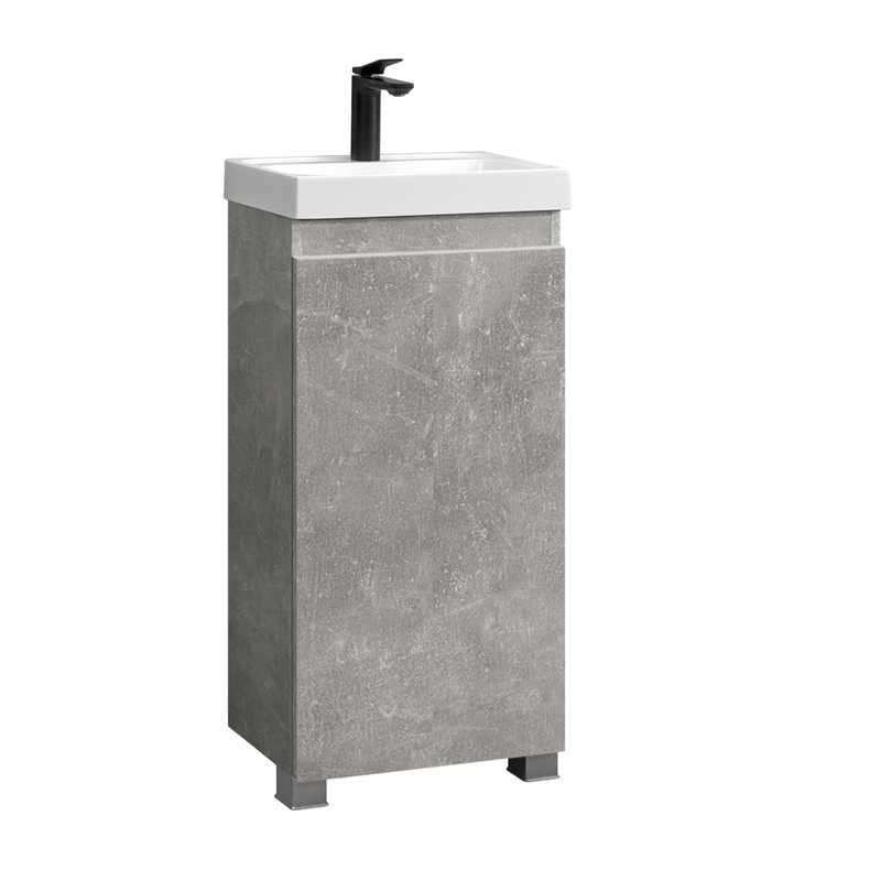Тумба с раковиной Belux Бостон 40 напольная, бетон чикаго светло-серый