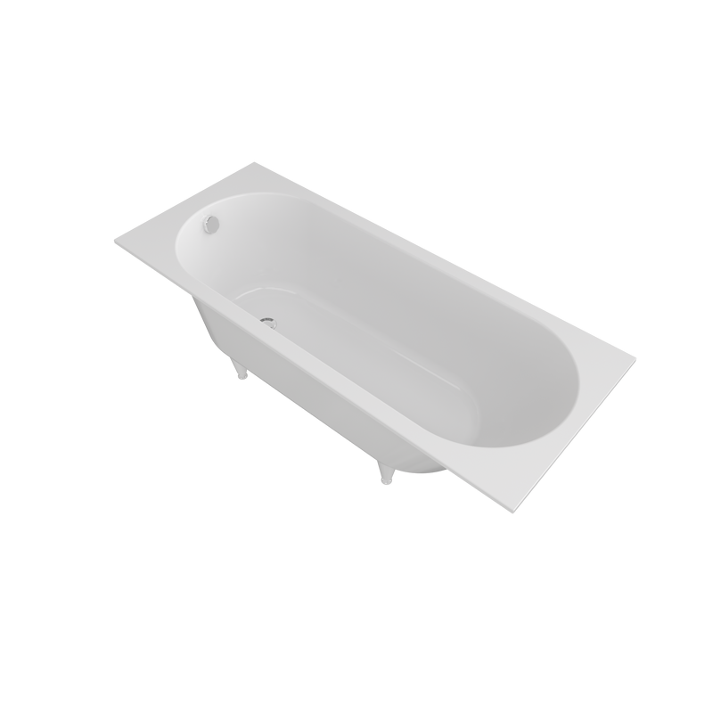 Ванна из искусственного камня Triton Омега 170x70 см, встраиваемая, белая, на ножках
