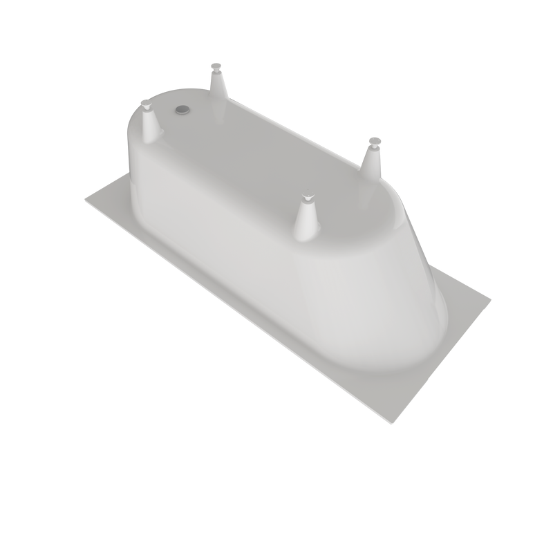 Ванна из искусственного камня Triton Омега 170x70 см, встраиваемая, белая, на ножках