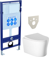 Комплект Унитаз подвесной AQUATEK Ника AQ2009-00 безободковый, с микролифтом + Инсталляция Standard INS-0000012