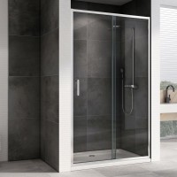 Душевая дверь в нишу Abber Schwarzer Diamant AG301105 110 см, профиль хром, стекло прозрачное