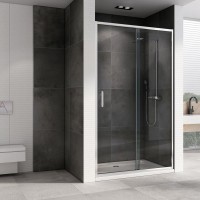 Душевая дверь в нишу Abber Schwarzer Diamant AG301105 110 см, профиль хром, стекло прозрачное