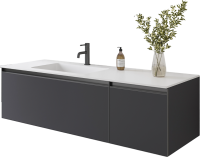 Тумба под раковину без столешницы Armadi Art Quatro 2 140 anthracite