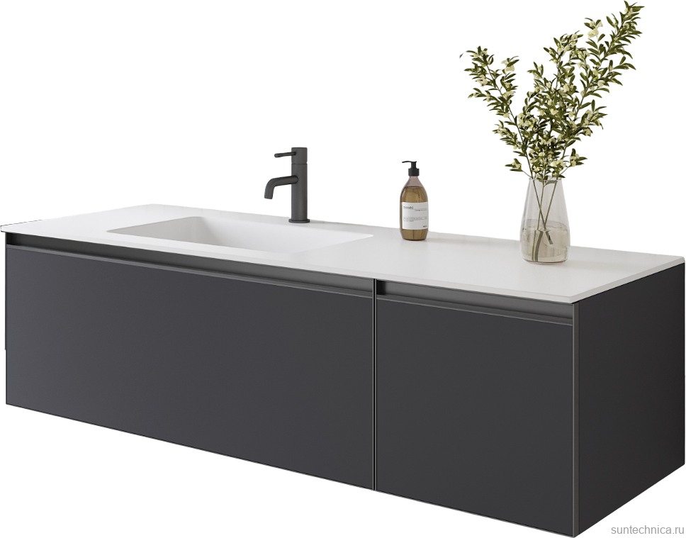 Тумба под раковину без столешницы Armadi Art Quatro 2 140 anthracite