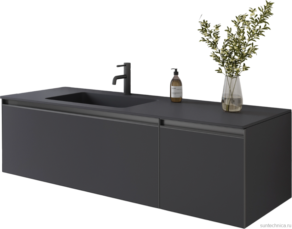 Тумба под раковину без столешницы Armadi Art Quatro 2 140 anthracite