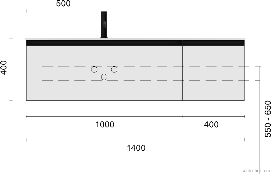 Тумба под раковину без столешницы Armadi Art Quatro 2 140 anthracite