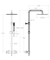 Душевая стойка Ramonsoler Alexia 365402RM250NC никель, с термостатом
