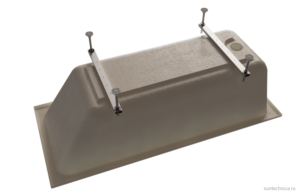 Акриловая ванна Radomir Дижон Ангосто 150x70 см, встраиваемая, белая, на ножках