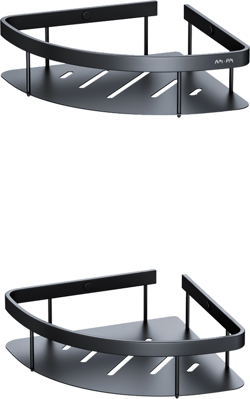 Полка AM.PM Sense L A7454222 угловая, черная, 2 шт.