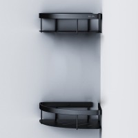 Полка AM.PM Sense L A7454222 угловая, черная, 2 шт.