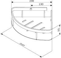 Полка AM.PM Sense L A7454222 угловая, черная, 2 шт.
