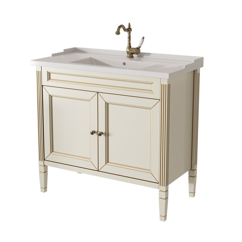 Тумба с раковиной Caprigo Albion 90 напольная, светлый беж