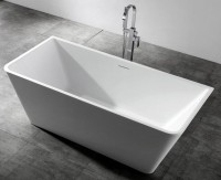 Акриловая ванна Abber AB9212-1.7 170x80 см, отдельностоящая, белая, с каркасом, со сливом-переливом