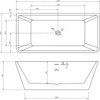 Акриловая ванна Abber AB9212-1.7 170x80 см, отдельностоящая, белая, с каркасом, со сливом-переливом