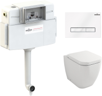 Комплект Lavinia Boho Унитаз приставной One 33024060 + Крышка-сиденье One 33290200 с микролифтом + Бачок скрытого монтажа RelFix 38020010 + Кнопка RelFix 3805003W