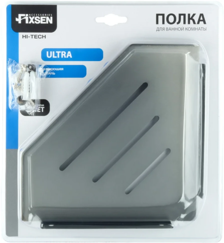 Полка Fixsen Hi-Tech FX-841F угловая, графит