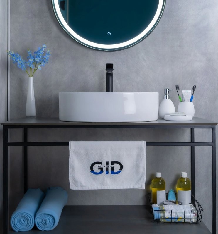 Накладная раковина GID Lago N9012 50 глянцевая белая, овальная, фаянс