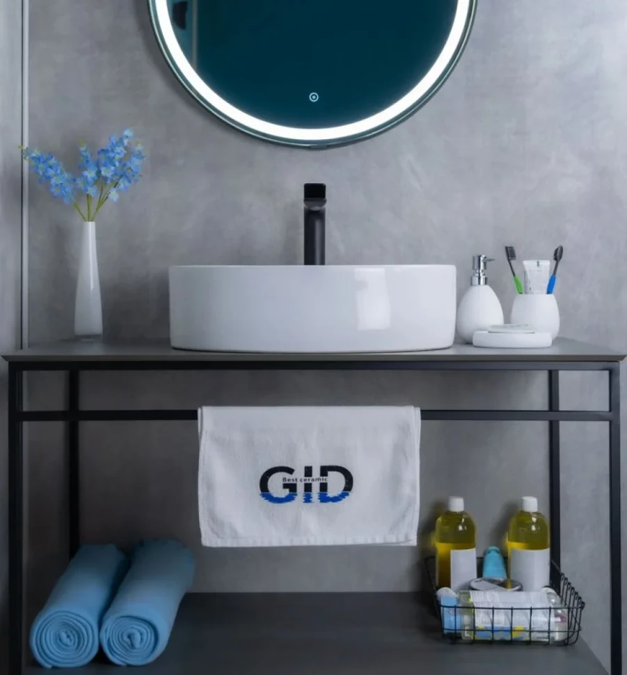Накладная раковина GID Lago N9012 50 глянцевая белая, овальная, фаянс
