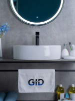 Накладная раковина GID Lago N9012 50 глянцевая белая, овальная, фаянс