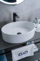 Накладная раковина GID Lago N9012 50 глянцевая белая, овальная, фаянс