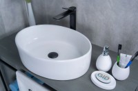 Накладная раковина GID Lago N9012 50 глянцевая белая, овальная, фаянс