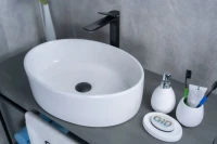 Накладная раковина GID Lago N9012 50 глянцевая белая, овальная, фаянс