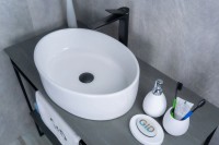 Накладная раковина GID Lago N9012 50 глянцевая белая, овальная, фаянс