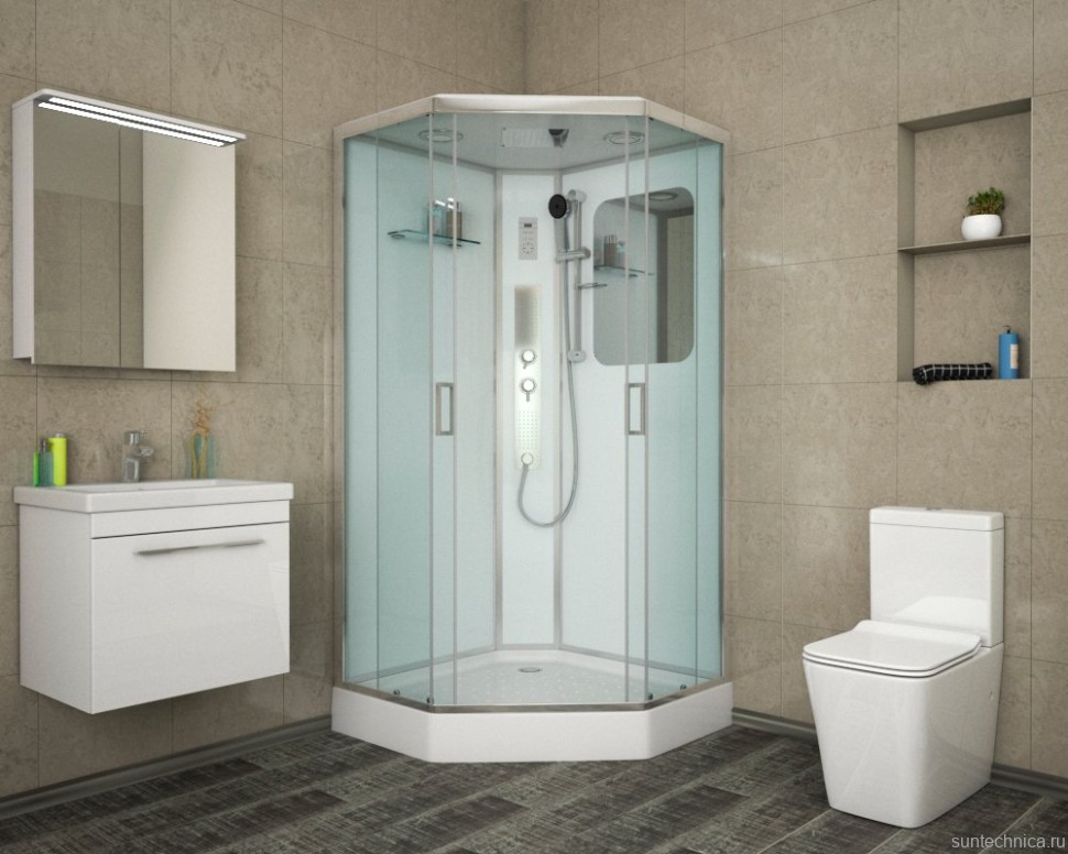 Душевая кабина Niagara Premium NG-6002-01GD 100х100х220, с низким поддоном