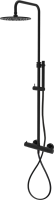 Душевая стойка Paffoni Mini Birillo ZCOL638LIQNO с термостатом, черный матовый