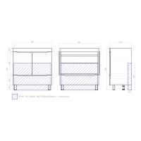Тумба под раковину без столешницы Vigo Grani 80 белая, для раковины Cersanit Como 80