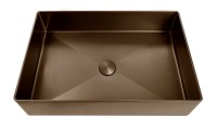 Накладная раковина AltroBagno Solido 001024 BrAn 60 состаренная бронза, прямоугольная, нержавеющая сталь