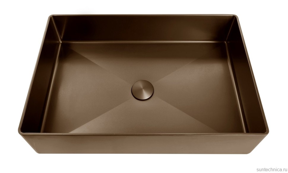 Накладная раковина AltroBagno Solido 001024 BrAn 60 состаренная бронза, прямоугольная, нержавеющая сталь