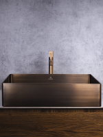 Накладная раковина AltroBagno Solido 001024 BrAn 60 состаренная бронза, прямоугольная, нержавеющая сталь