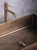 Накладная раковина AltroBagno Solido 001024 BrAn 60 состаренная бронза, прямоугольная, нержавеющая сталь