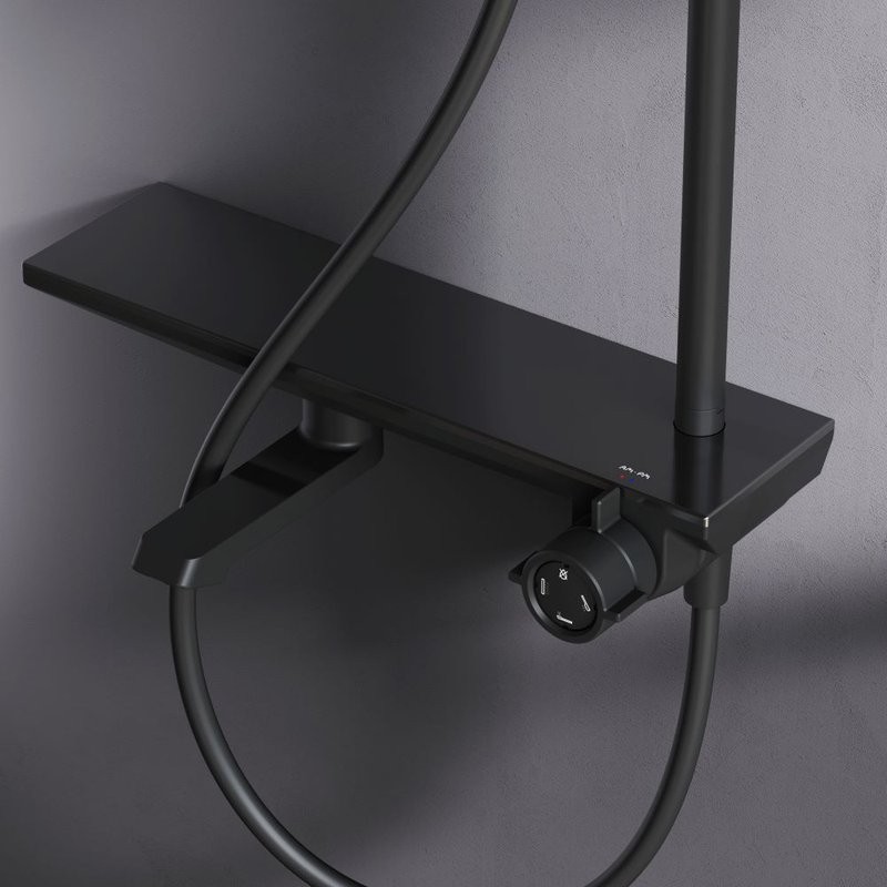 Душевая стойка AM.PM Gem F0790722 матовая черная