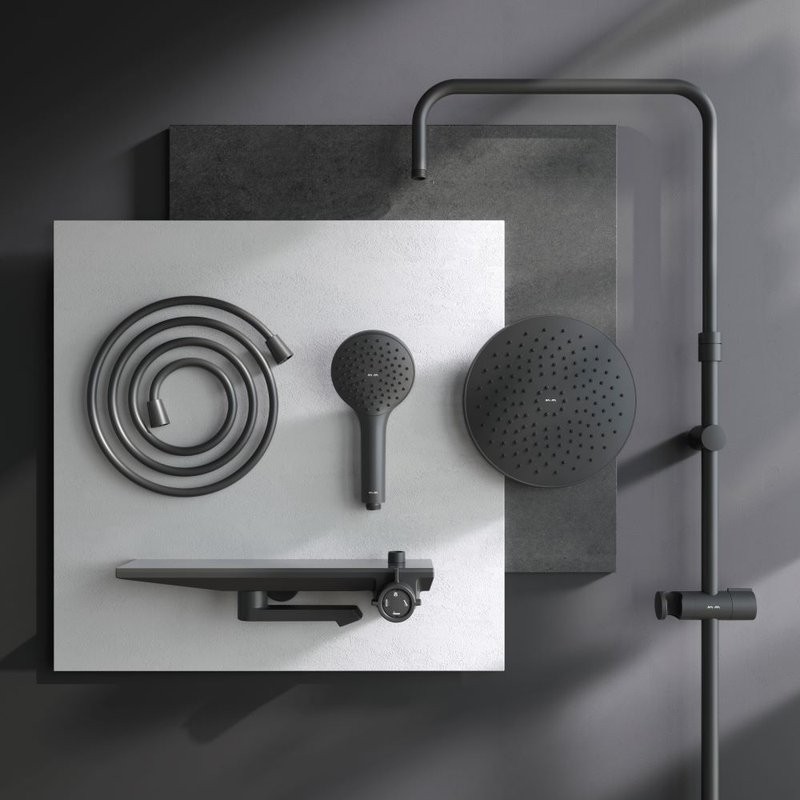 Душевая стойка AM.PM Gem F0790722 матовая черная